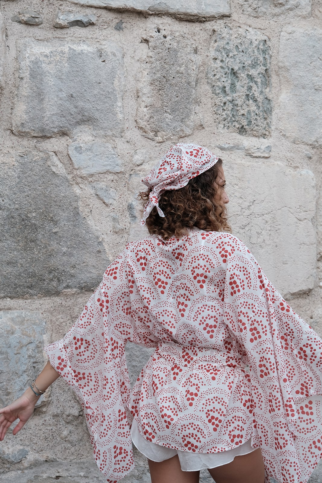 Red Koi Kısa Kimono